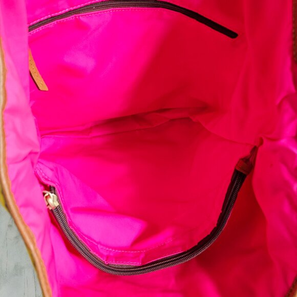 Dooney and Bourke Mustard Yellow Nylon Tote Satchel - Picture 10 of 12